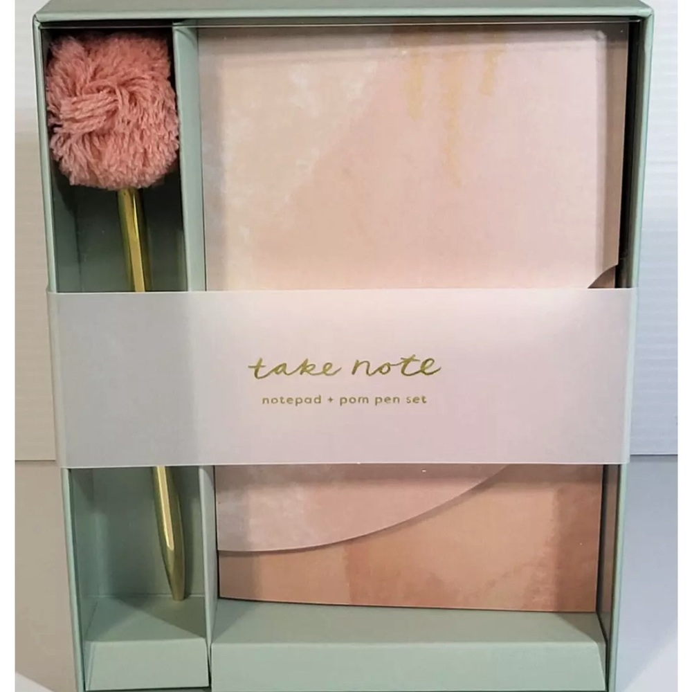 90 Sheets Take Note Tiered Notepad with Pom Pom Set Pastel